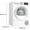 Kondensacinė skalbinių džiovyklė Bosch WQG145APPL 9 kg šilumos siurblys, 14 programų, LED ekranas, balta