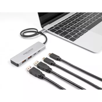 DeLOCK USB šakotuvas USB Type-C 10 Gbps 2x Type-A 2x Type-C 35 cm kabelis