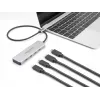 DeLOCK USB Type-C šakotuvas 10 Gbps 4 prievadai aliuminis pilkas