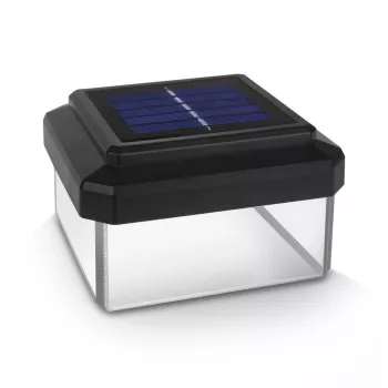 GB128 LED saulės energija maitinamas tvoros stulpo sodo žibintas, juodas - žalias mėlynas