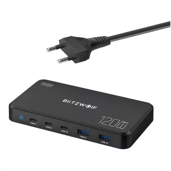 Įkrovimo stotelė BlitzWolf BW-i100 5-in-1 120W — daugiaportis įkroviklis telefonams, planšetėms, nešiojamiesiems kompiuteriams