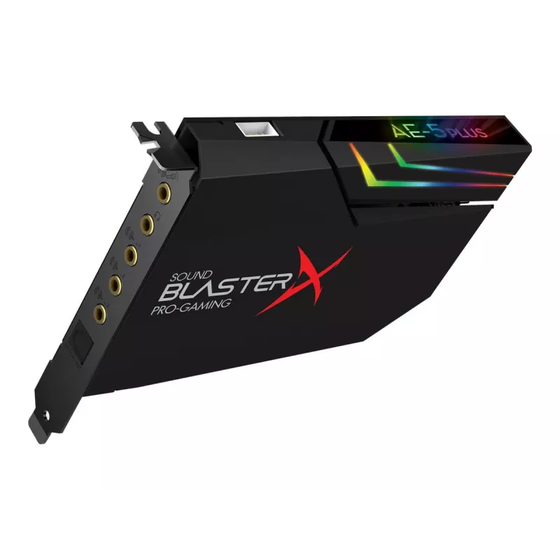 Creative Sound BlasterX AE-5 Plus Juoda PCI-e RGB Gaming Sound Card