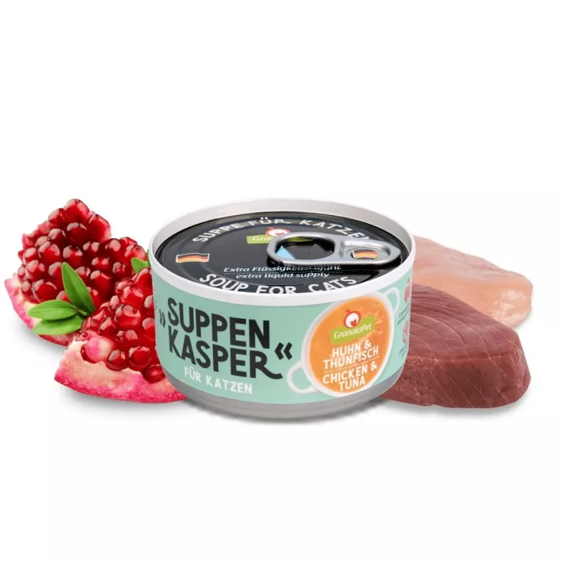 Šlapias kačių maistas skardinėje Fox4Pets GranataPet SUPPENKASPER vištiena ir tunas 70 g, suaugusioms, be cukraus