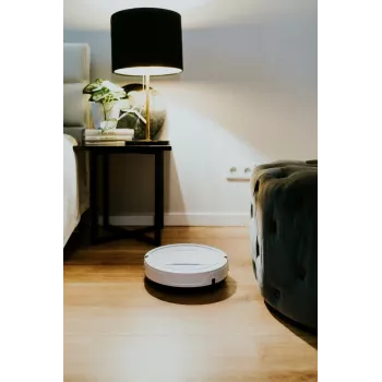 Robotinis dulkių siurblys BLAUPUNKT RVC201 — apvalus, baltas, 0,5 l talpos be maišelio dulkių konteineris, 55 min. veikimo laikas
