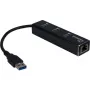 Inter-Tech Argus IT-310 - Hub - 3 x SuperSpeed USB 3.0 + 1 x 10/100/1000 - stalinis (88885439)