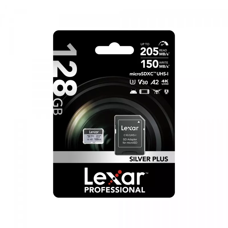 „Flash Memory Lexar 128 GB UHS-I MicroSDXC Professional Sidabrinė PLUS“