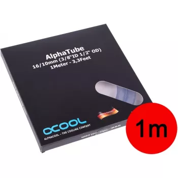 Alphacool 18574 permatomas PVC vamzdelis, 1,6 cm skersmuo, 100 cm ilgis