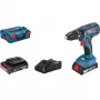 Belaidis smūginis gręžtuvas-suktuvas GSB 18V-28 Professional, 18 voltų (mėlynas/juodas, 2x Li-Ion akumuliatorius 2,0 Ah, L-BOXX dėžėje)