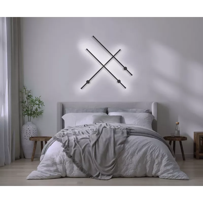 Activejet LED sieninis šviestuvas AJE-HILTON juodas NW