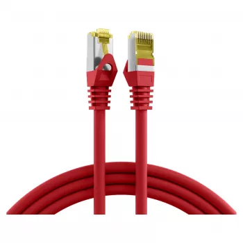 EFB-Elektronik RJ45 komutacinis kabelis Cat.6A S/FTP LSZH Cat.7 neapdorotas kabelis raudonas 0,15 m