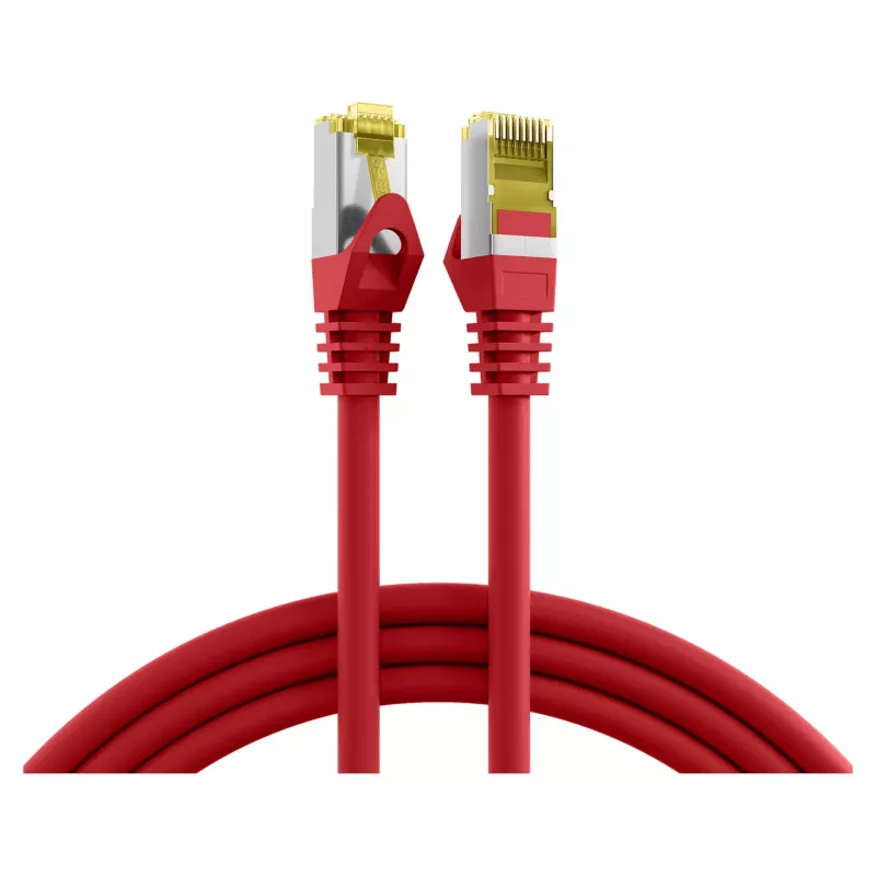 EFB-Elektronik RJ45 komutacinis kabelis Cat.6A S/FTP LSZH Cat.7 neapdorotas kabelis raudonas 0,15 m
