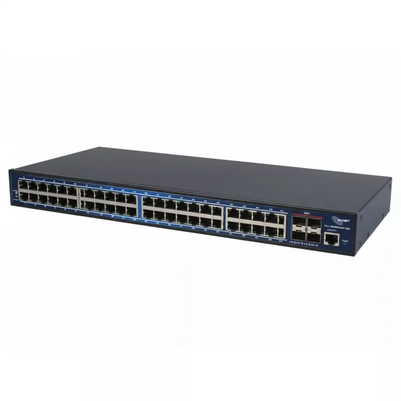 ALLNET 48+4P ALL-SG8652M-10G Ethernet komutatorius 48 x Gigabit + 4 x 10G SFP+ prievadai, montuojamas į stovą