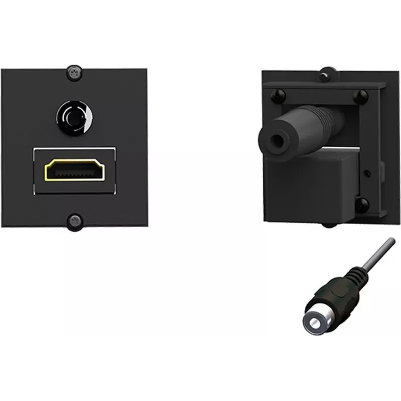 Lizdas HDMI + 3,5 mm Bachmann 917.189, 1 modulis, juodas