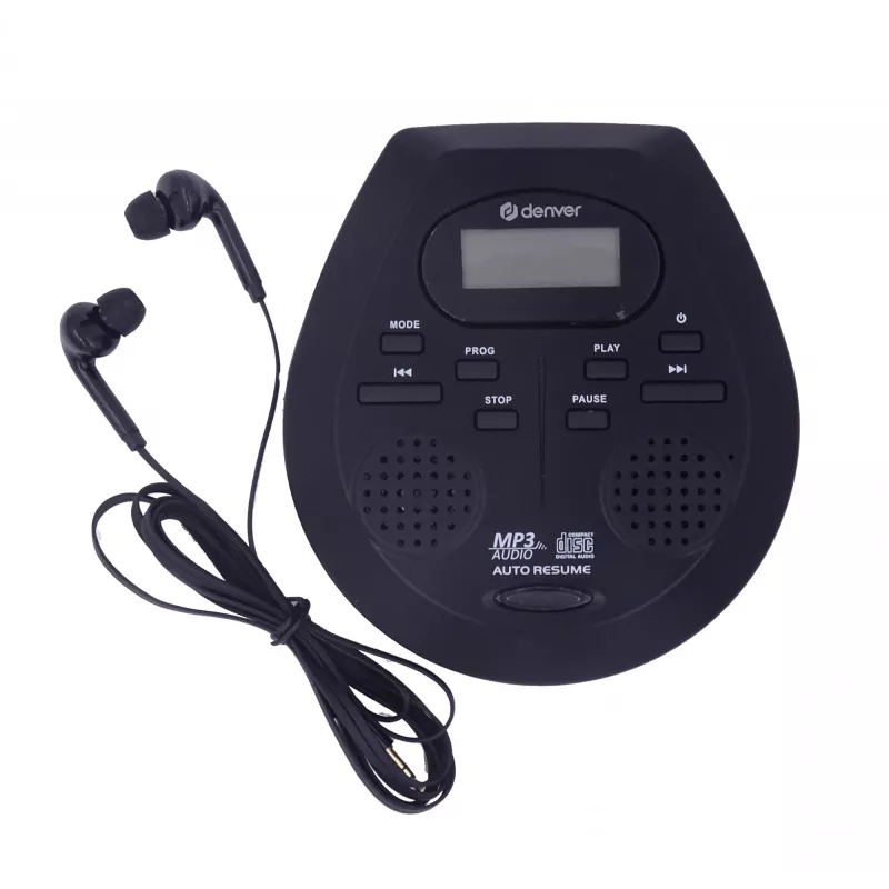 Nešiojamasis CD grotuvas Denver DMP-395B juodas MP3 atkūrimas LCD ekranas