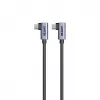 USB-C laidas Unitek C14147ABK01-1M, 1 m, 90° kampuoti jungtys, USB PD 3.0 100W, duomenys 480 Mbps, juoda