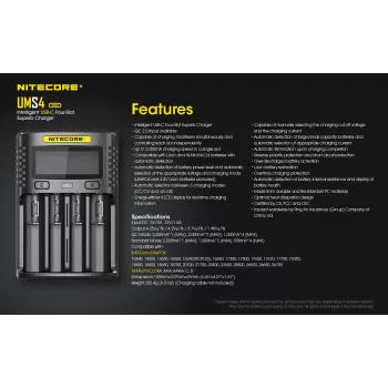 Nitecore UMS4 įkroviklis