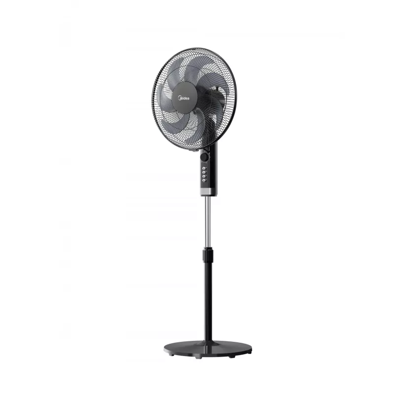 Ant grindų pastatomas ventiliatorius su mentėmis Midea FS40-23MT — 3 greičiai, laikmatis 2 val., 50 W, 220–240 V, baltas, 1300 mm aukštis