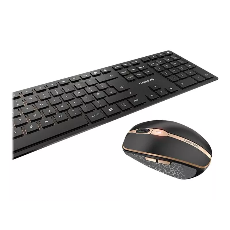 CHERRY DW 9100 SLIM klaviatūra Pelė įtraukta Universali RF Wireless + Bluetooth Nordic Juoda