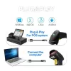 Qoltec 1D lazerinis brūkšninių kodų skaitytuvas | USB | Juodas