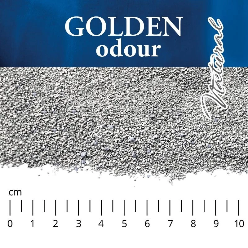 Kačių kraikas Golden Pilka 7 kg — sulipantis bentonitinis kačių kraikas, be dulkių, kvapų naikinimas