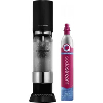 SodaStream Enso plastinis gazuotojas, juodas — plastikinis korpusas, 60 l angliarūgštės balionėlio talpa