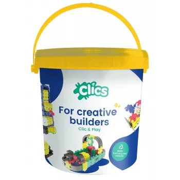 Konstruktorius Clics CD007 modulinis plastikinis statybos rinkinys — 225 dalys, suderinamos sujungiamos detalės, amžius 4–12 metų, įvairiaspalvis