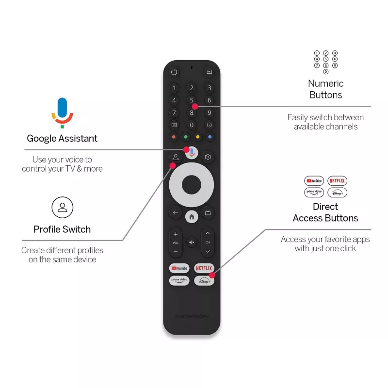 TV priedas laikmena Google TV 4K/145 Thomson