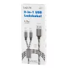 LogiLink CU0202 USB kabelis USB 2.0 1,2 m USB A USB C/Micro-USB A pilka