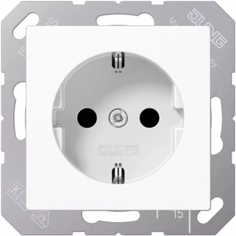 Kištukinis lizdas Jung A 520 WW, CEE 7/3, 250 V, 16 A, balta, duroplast