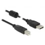 USB laidas DeLOCK 0,5 m USB 2.0-A USB 2.0-B juodas