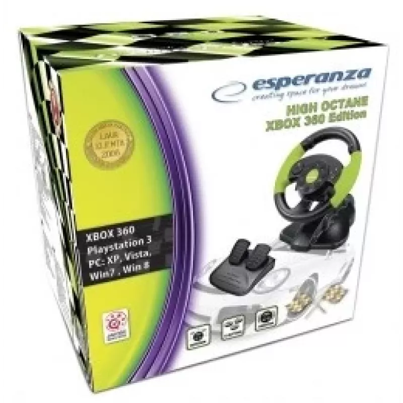 Laidinis žaidimų valdiklis ESPERANZA EG104, skirtas PlayStation 3 ir Xbox 360, juodos/žalios spalvos