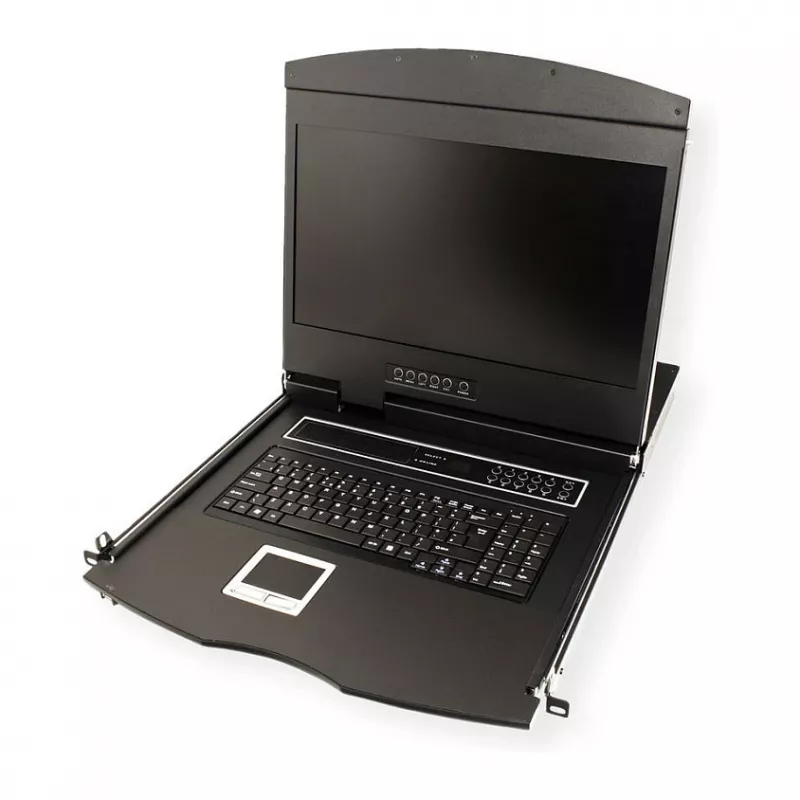 Stovo konsolė VALUE 26.99.0123, 17 colių (43,2 cm) LCD, 1280×1024, 1U, prancūziška klaviatūra, juoda