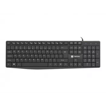 Laidinė pilno dydžio klaviatūra NATEC NAUTILUS NKL-1950 — USB, QWERTY US International, 105 klavišai, juoda