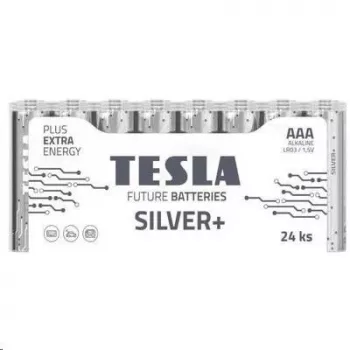 Baterijos Tesla AAA Sidabrinė+ Alkaline LR03 1150 mAh (24 vnt.) (13032410)