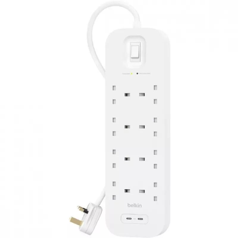 Apsaugos nuo viršįtampių įrenginys SurgePlus 8x Schuko 2xUSB-C 900J 2m