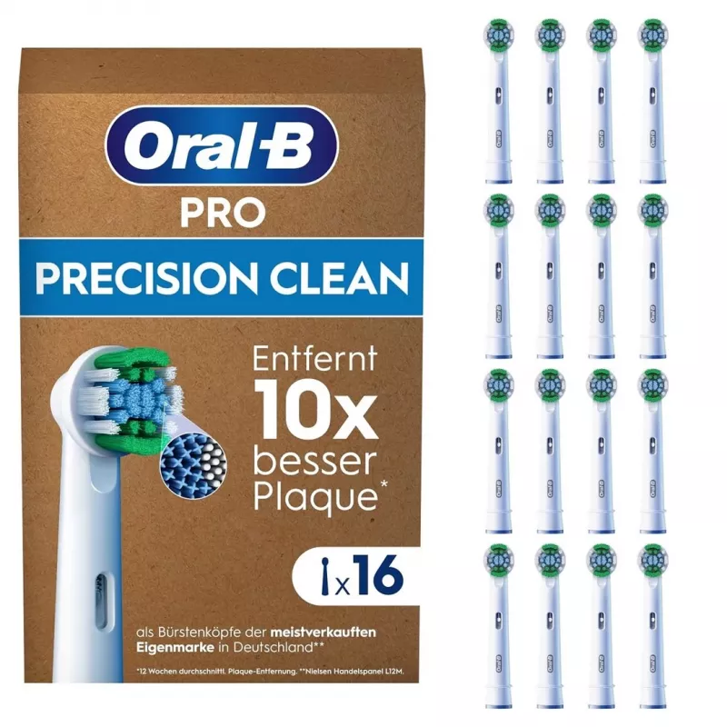 Oral B Precision Clean Toothbrush Heads 16 Pack Balta