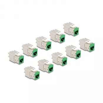DeLOCK 88116 keystone modulis Plokščias Žalias RJ-45 10 vnt.
