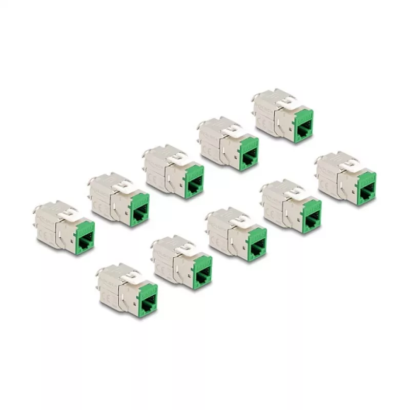 DeLOCK 88116 keystone modulis Plokščias Žalias RJ-45 10 vnt.