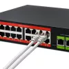 Ethernet PoE komutatorius QOLTEC 16x RJ45, 2x RJ45 uplink, 1x SFP (MPN 52291)