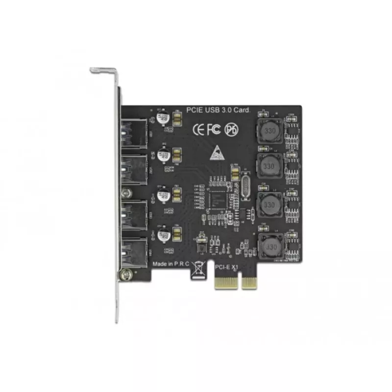 Delock PCI Express x1 plokštė su 4 išoriniais USB Type-A lizdais SuperSpeed USB