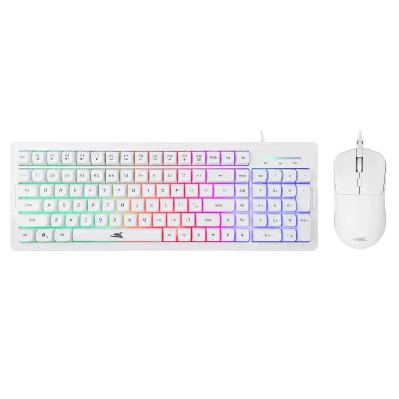 Klaviatūros ir pelės rinkinys Baracuda BGC-012 Orca White — baltas klaviatūros ir pelės rinkinys
