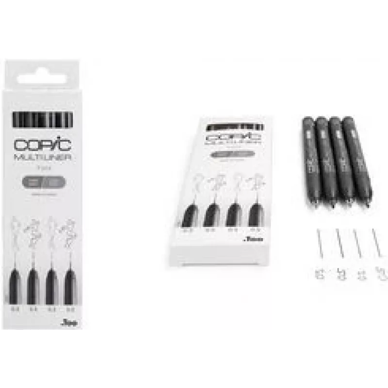 COPIC Multiliner smulkus rašiklis, įvairių spalvų rinkinys 0,3 + 0,5 mm, 4 vnt. (22075634)