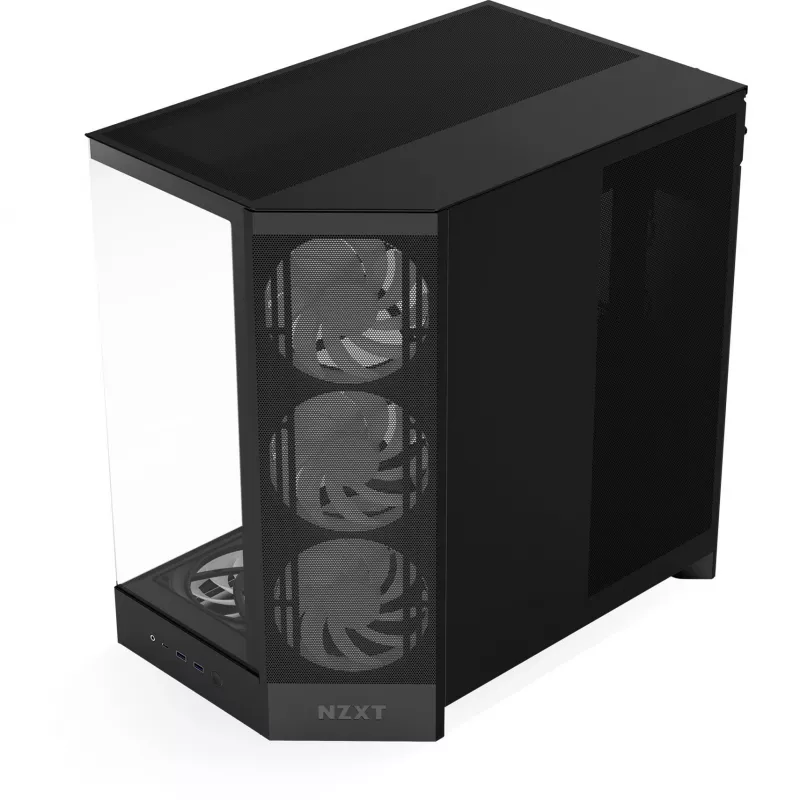 NZXT kompiuterio korpusas H9 Flow RGB+ Midi tower juodas