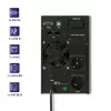 Qoltec 53042 nepertraukiamo maitinimo šaltinis (UPS) Dvigubo keitimo (Online) 1 kVA 800 W 2 AC lizdai