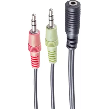 Garso kabelis ShiverPeaks BS14-05040 0,15 m 2x3,5 mm kištukas į lizdą juodas