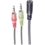 Garso kabelis ShiverPeaks BS14-05040 0,15 m 2x3,5 mm kištukas į lizdą juodas