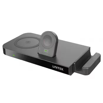 UNITEK MagMighty Combo 5 Ausinės Išmanusis telefonas Išmanusis laikrodis Juoda USB Belaidis įkrovimas Greitas įkrovimas