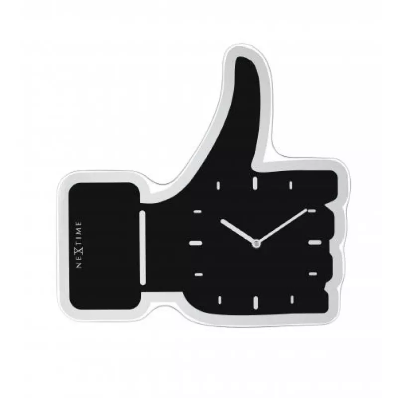NeXtime klok 3072zw Thumbs up, 40,5x41 cm, sieninis, juoda/sidabrinė