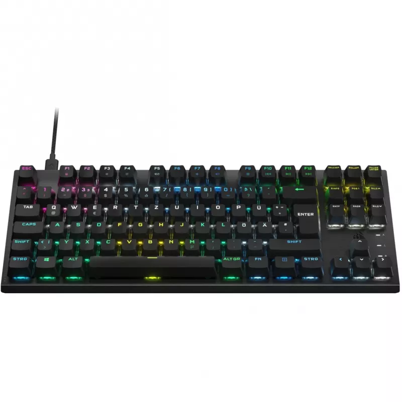 Corsair K60 PRO TKL optinė-mechaninė žaidimų klaviatūra, OPX jungikliai, RGB, juoda