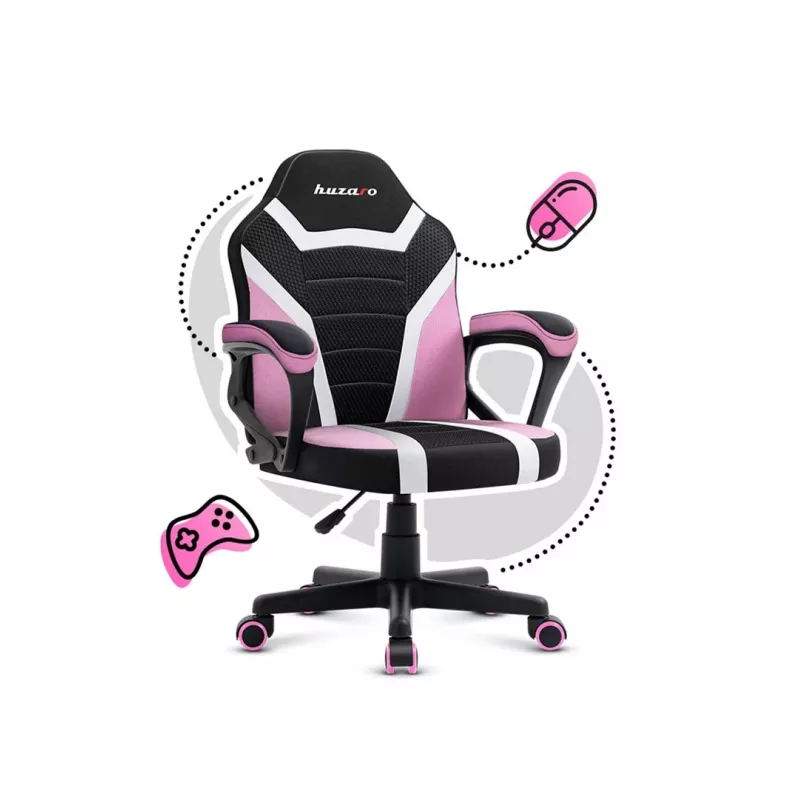 Vaikiška žaidimų kėdė Huzaro Ranger 1.0 Pink Mesh